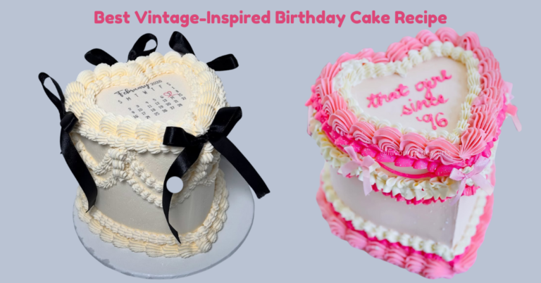 Two vintage Birthday cakes with beautiful decorations