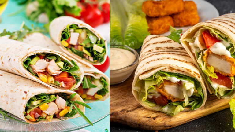 A picture of a tasty looking Creamy Cheesy Garlic Chicken Wraps